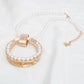 Pendant Sculpted Gold Ring Cream Pearl Necklace