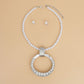 Pendant Sculpted Silver Ring White Pearl Necklace