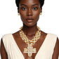 Pendant Chunky Link Gold Chain Woven Cross Set