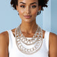 Chain Silver Modernist 5 Layer Multi Link Necklace