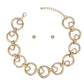 Chain Gold Edgy Sculptured Round Link Necklace