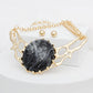 Collar Black Resin Dome Gold Chain Necklace Women
