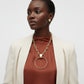 Pendant Gold Chunky Chain Large Ring Necklace