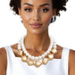 Layered Matte Gold Chunky Vintage Pearl Necklace