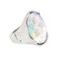 Cocktail Round Cut Aurbo Crystal Silver Ring