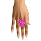 Cocktail Stacked Fuchsia Marquise Flower Gold Ring