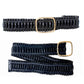 Belt Black Ruffled Wide Stretch for Women