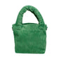 AKA Green Corduroy Small Tote Pink Strap Handbag