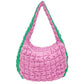 AKA Sorority Large Pink Green Quilted Shoulder Bag