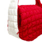 DST Sorority Large Red Ivory Quilted Shoulder Bag