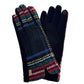 Black Plaid Notch Smart Gloves