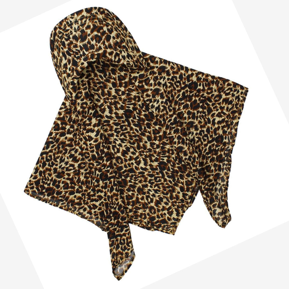 Varsatile Scarf Baseball Cap Leopard Print Hat for Women