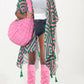 AKA Kimono Grecian Print Pink and Green