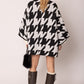 Cardigan Houndstooth Knit Black White for Women