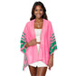 Ruana Pink and Green Stripe for Women