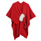 DST Sorority Red Knit Ivory Fur Ruana Scarf Wrap