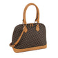Handbag Brown Diamond Plaid Structured Satchel Bag