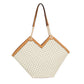 Tote Beige Diamond Plaid Geometric Shoulder Bag