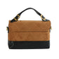 Top Handle Bag Brown Suede and Black Flap Purse