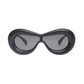 Sunglasses Black Puffed Frame Visor Eyewear Women