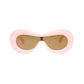Sunglasses Pink Puffed Frame Visor Eyewear Women