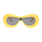 Sunglasses Yellow Puffed Frame Visor Eyewear Women