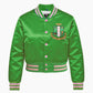 AKA Greek Apparel L Cropped Satin Varsity Jacket