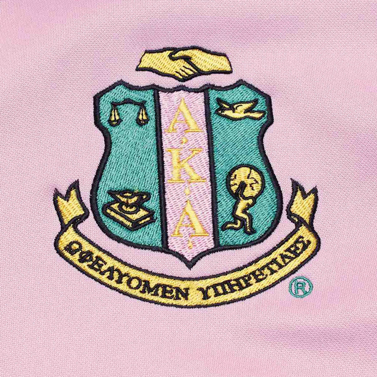 AKA Greek Apparel M Pink Zip Up Track Jacket