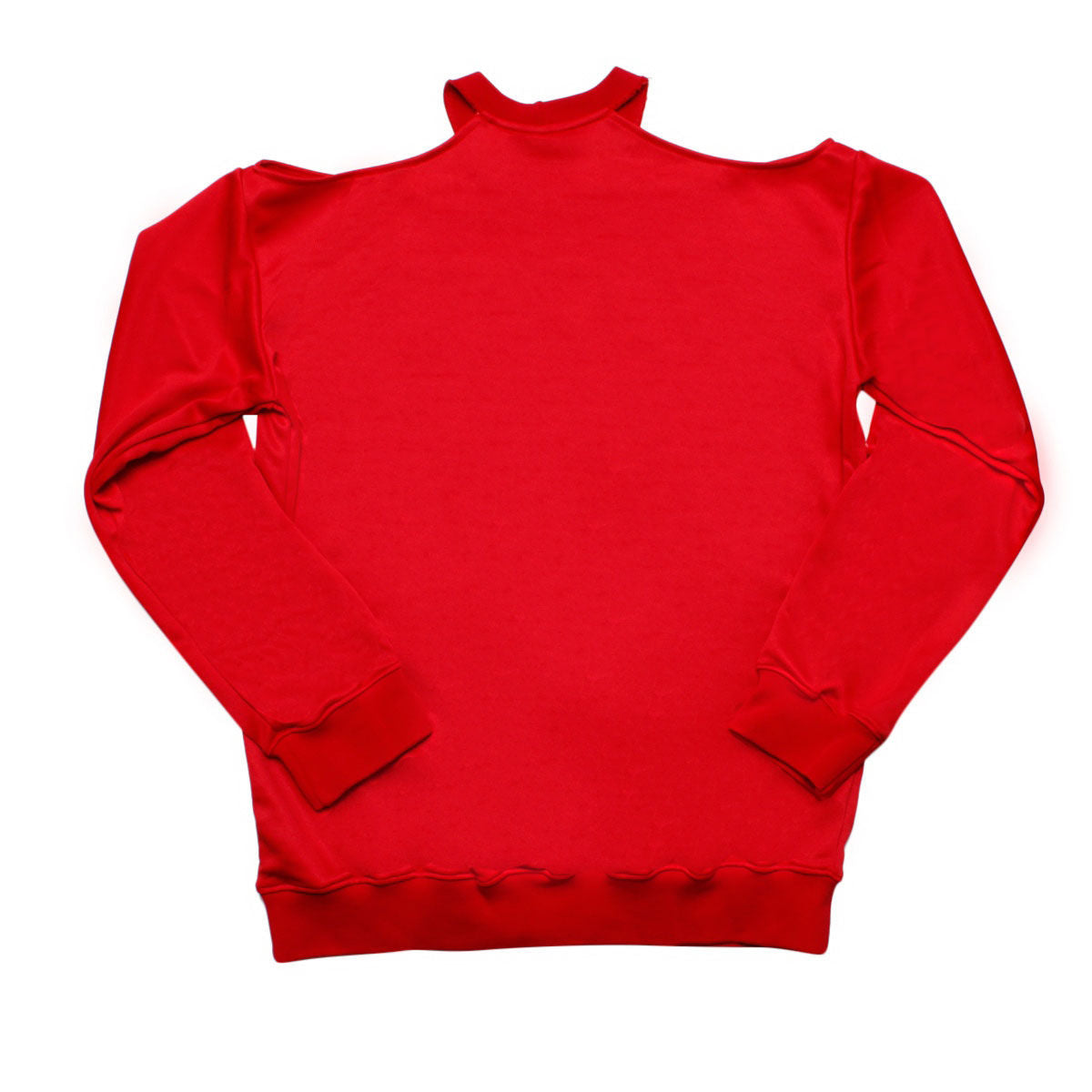 DST Greek Merch M Red Cold Shoulder Sweatshirt