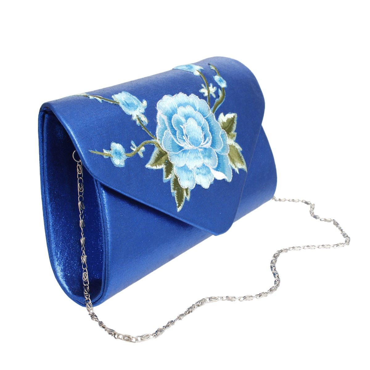 Evening Clutch Blue Floral Envelope Bag Women