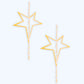 Gold Star Crystal Baguette Earrings