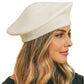 Solid Cream Stretchy Beret