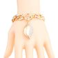 Gold Curved Oval Charm Bracelet