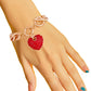 Red Rose Gold Heart Toggle Bracelet