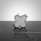Mini Silver Quatrefoil Sparkle Crossbody Compact