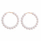 Cream Pearl Wire Hoop Earrings