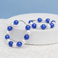 ZPB Sorority Blue White 60mm Pearl Hoop Earrings