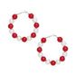 DST Sorority Red White 60mm Pearl Hoop Earrings