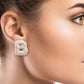 B Initial Rhinestone Studs