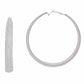Hoops Graduated Silver Rhinestone 3.5 inch Earring