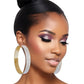 Hoops Aurbo Stone Gold Wide Earrings for Women