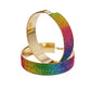 Rainbow Rhinestone Wide Metal Hoops