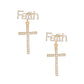 Drop Gold Faith and Cross Earrings for Women