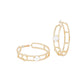 Hoops Gold White Clover Wide Earrings for Women