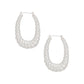 Hoops Twisted Silver Metal Oval Earrings for Women
