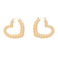 Hoops Twisted Gold Metal Heart Earrings for Women