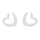 Hoops Twisted Silver Metal Heart Earrings Women