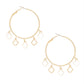 Hoops Gold White Clover Dangle Charms Earrings