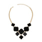 Bib Gold Chain Large Black Quatrefoil Necklace
