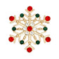 Brooch Stellar Snowflake Red Green Pin for Women